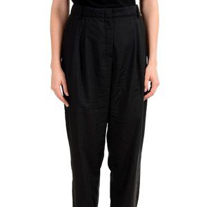 Versus By Versace Black 100% Wool Pleated Pants